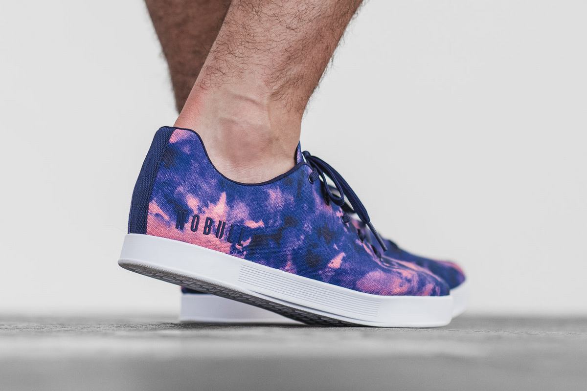 Nobull Tie-Dye Canvas Men's Trainers Indigo Pink | Australia (DR7653)